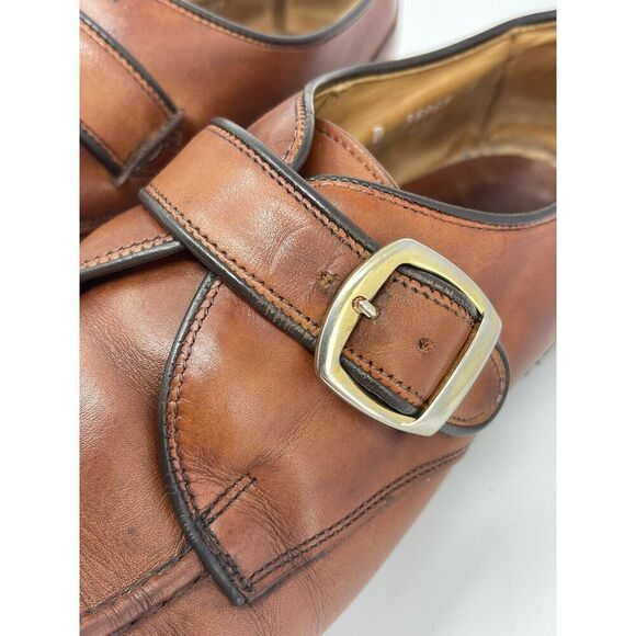Allen Edmonds Mens Cornell Chili Cognac Brown Monk Strap Leather Shoes Size 9.5D main image 7